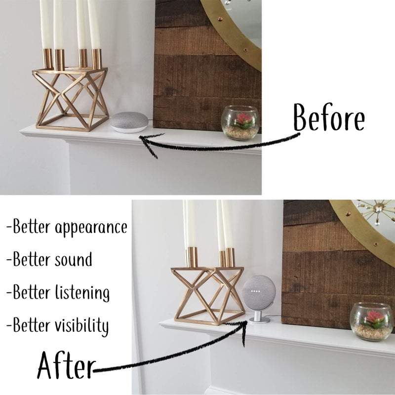 Mount Genie Pedestal for Nest Mini (2nd Gen) and Google Home Mini (1st Gen) | Improves Sound and Appearance | Cleanest Mount Holder Stand for Mini (White) - Image 3